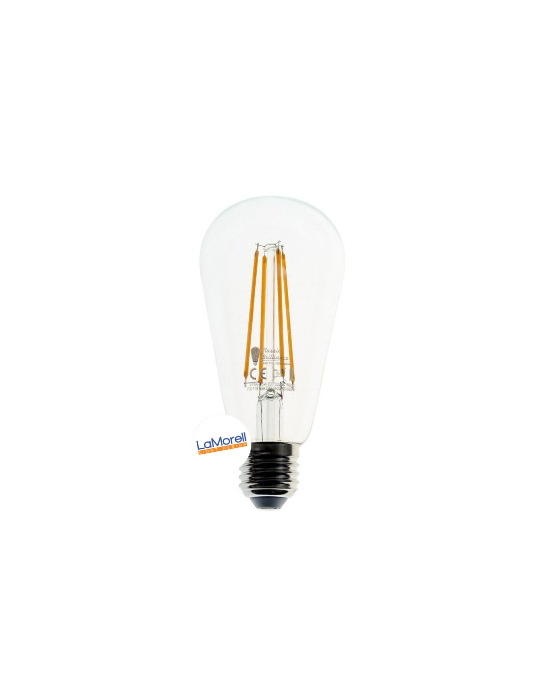 LAMPADINA LED A70 18W E27 FILAMENT LUCE NATURALE TRASPARENTE/BIANCO LATTE