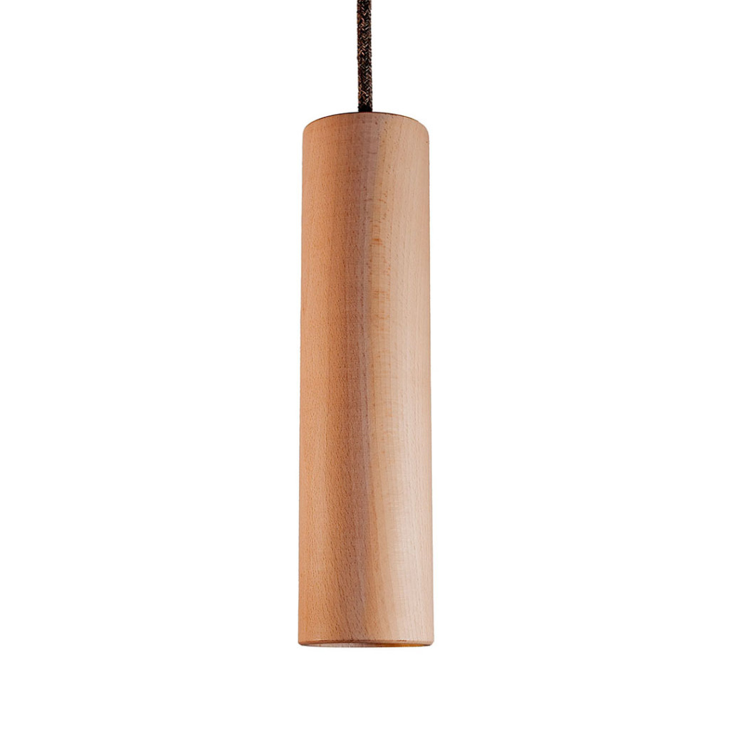 Natural Wooden Tube For Spotlight With E14 Lampholder