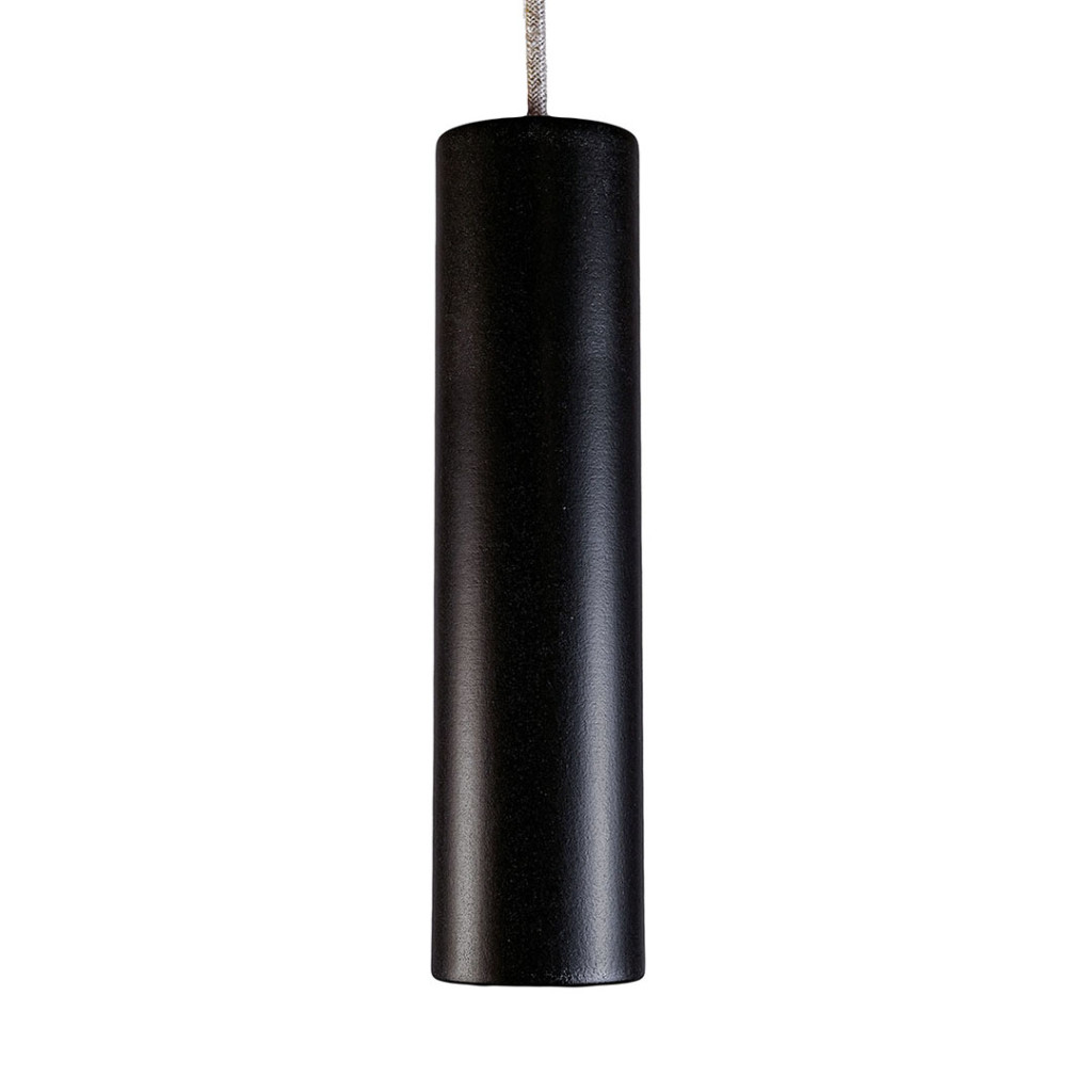 Black Wooden Tube For Spotlight With E14 Lampholder