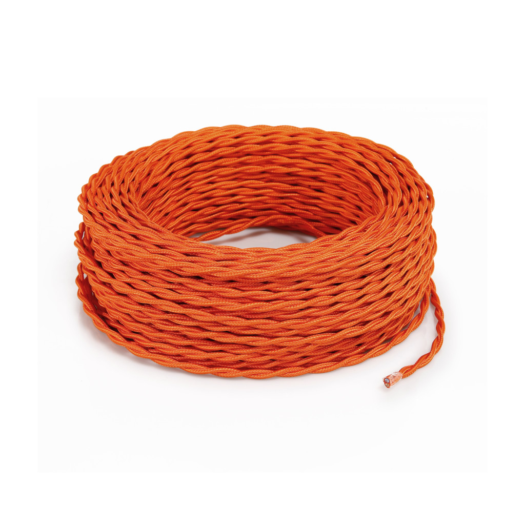 Braided Textile Electric Cable - Orange TR50