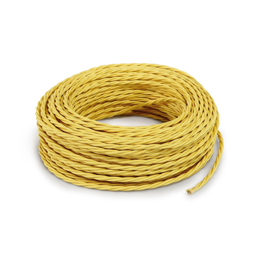 Braided Textile Electric Cable - Yellow TR80