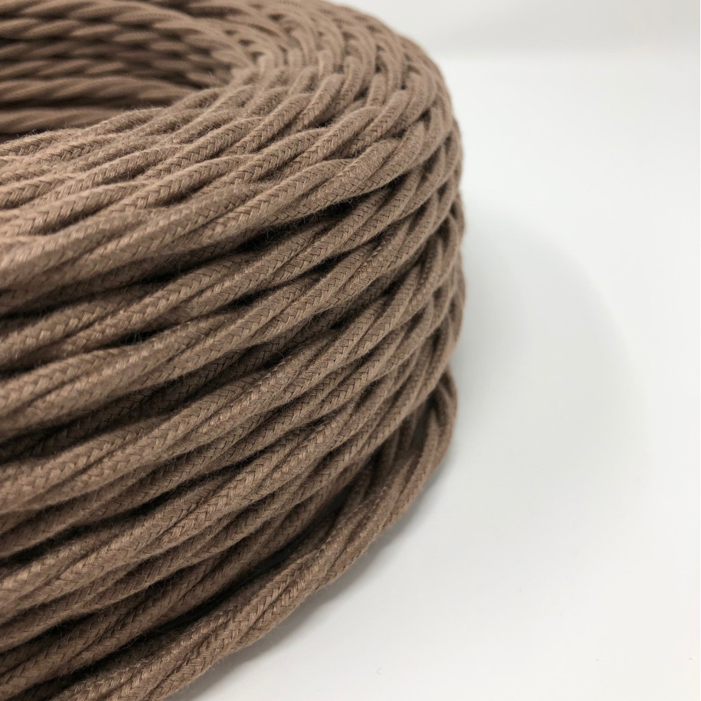 Cotton Wrapped Braided Electric Cable - Brown Barley TR87