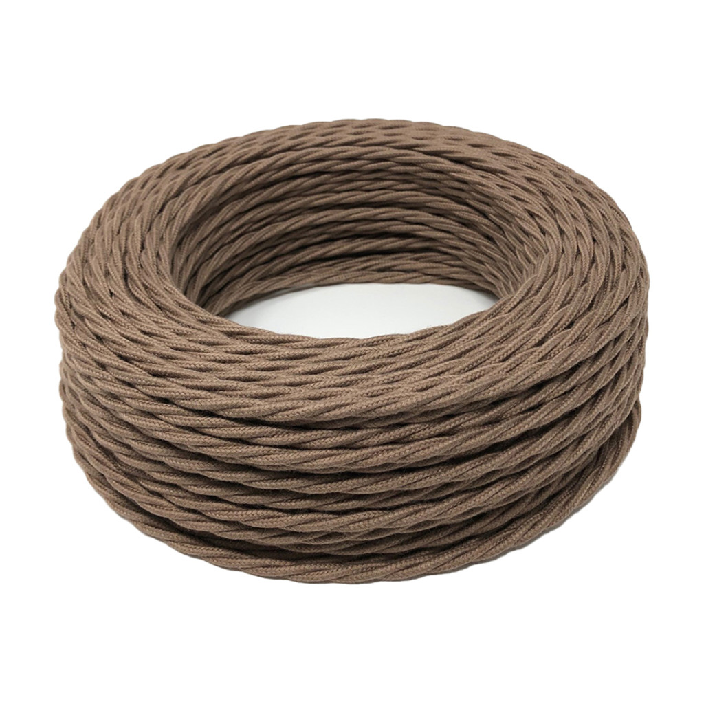 Cotton Wrapped Braided Electric Cable - Brown Barley TR87