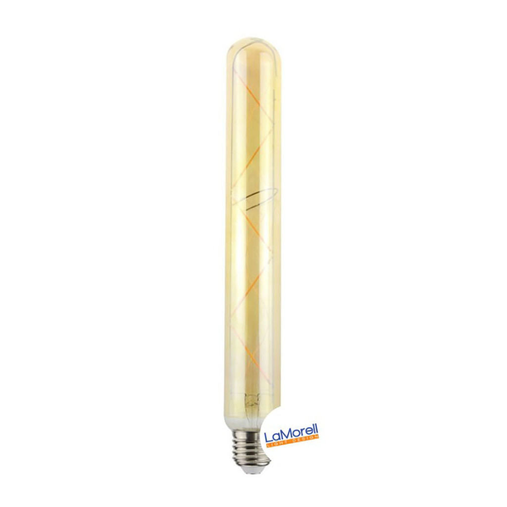Led Golden Light Bulb - Tubolar T38 Zig-Zag Filament - 5,5W E27 2000K